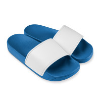 Blau mit weißer Lasche