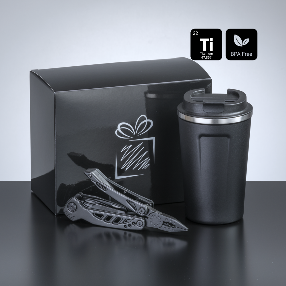 Travel Set II: nordic kaffeebecher 350 ml & optima titanium multitool