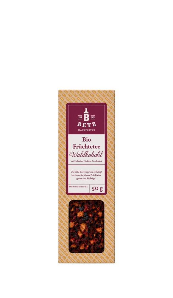 BIO Früchtetee "Waldkobold", 50 g in Präsentkartonage