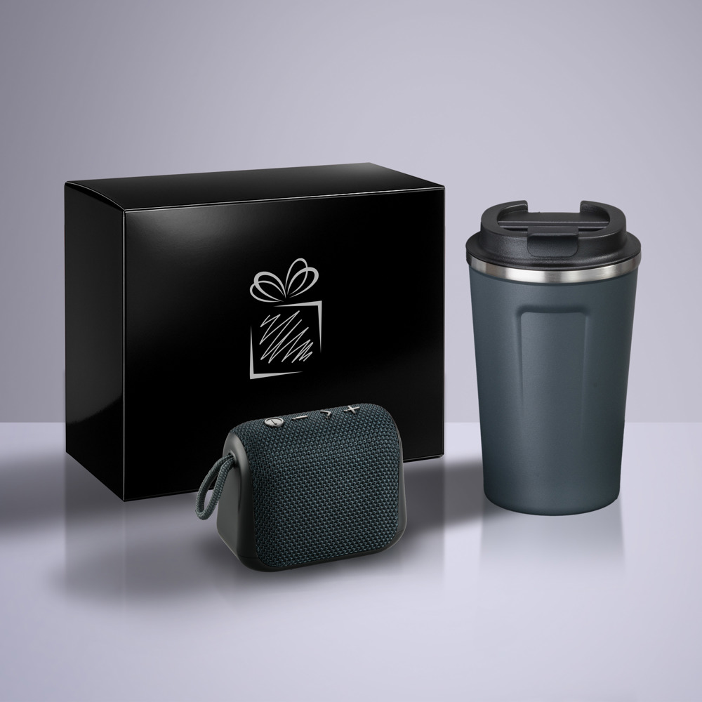 Everyday Set: Nordic-Thermobecher 350 ml & kabelloser Lautsprecher
