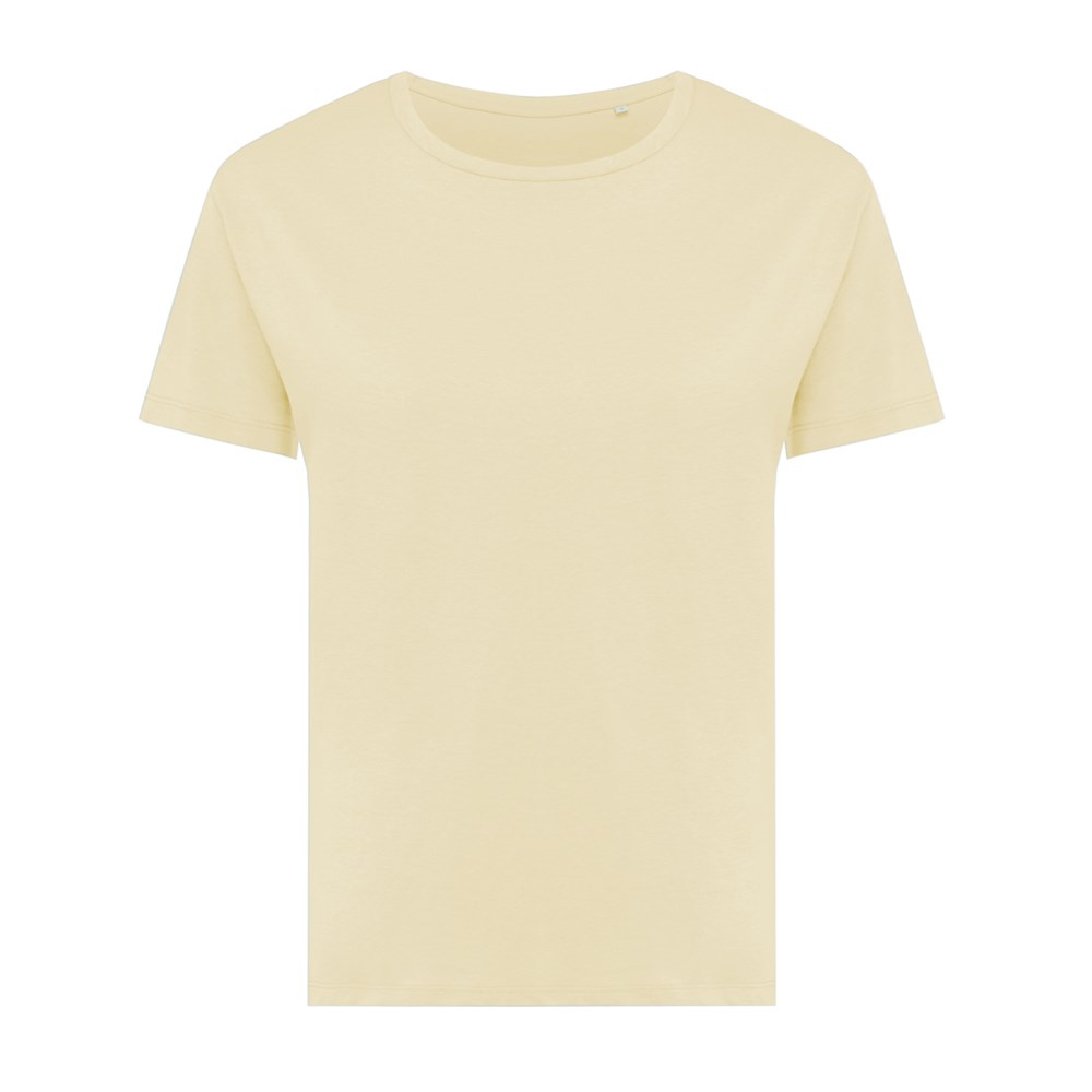 IQONIQ Yala Damen T-Shirt aus recycelter Baumwolle - cream yellow (± PMS 12-0717 TCX)