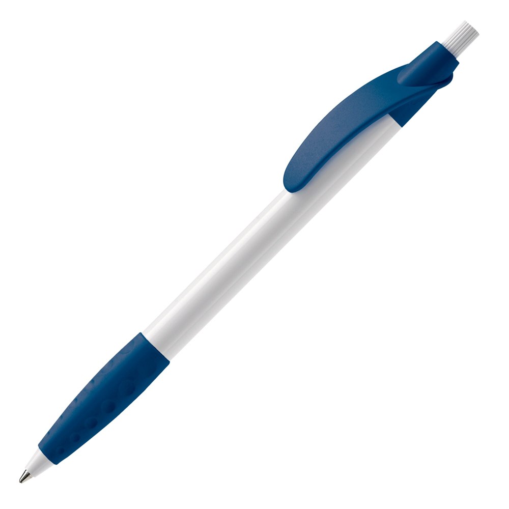 Kugelschreiber Cosmo Grip HC - Weiss / Dunkelblau